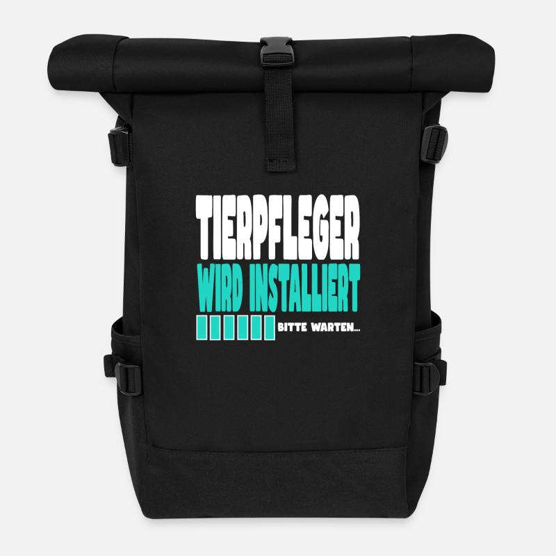 Tierpfleger wird installiert - Rolltop Rucksack - Schwarz
