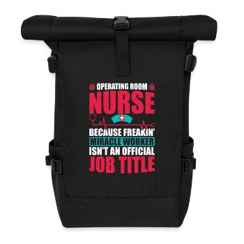 OP Krankenschwester OP-Schwester - Rolltop Rucksack - Schwarz - Vorne