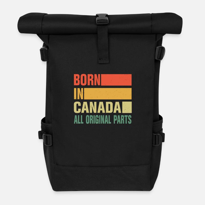 Born in Canada - Roll Top Backpack - black