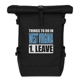 West Virginia Meme - Rolltop Rucksack - Schwarz - Vorne