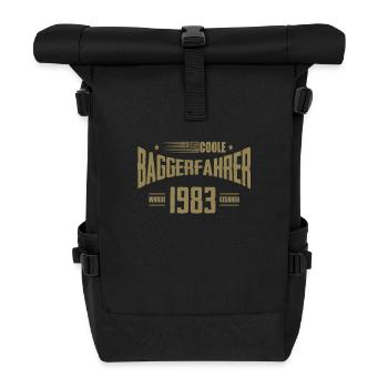 Geburtstag Baggerfahrer Baugeräteführer 1983 - Rolltop Rucksack - Schwarz - Vorne