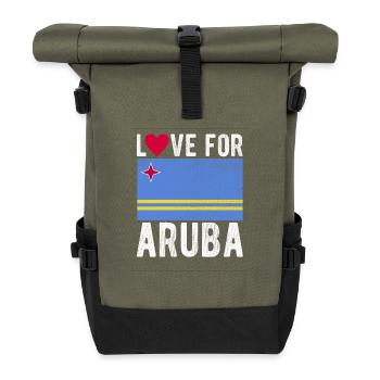 Aruba Souvenir - Roll Top Backpack - olive/black - Front