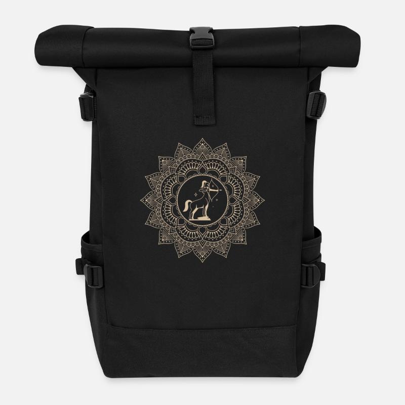 Sagittarius Zodiac Sign Mandala - Rolltop Rucksack - Schwarz