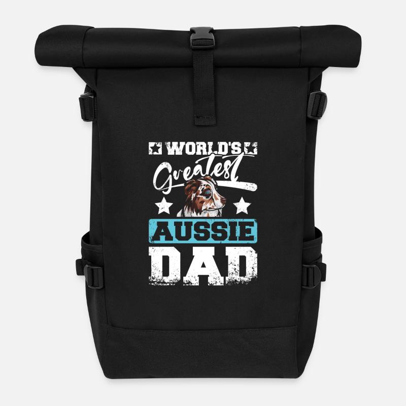 World's greatest Aussie dad - Rolltop Rucksack - Schwarz