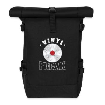 Vinyl Freak Schallplatte Musik Tonträger - Rolltop Rucksack - Schwarz - Vorne