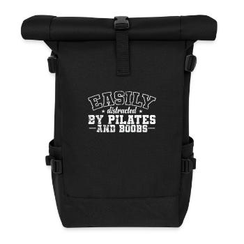 Easily Distracted by Pilates and Boobs - Rolltop Rucksack - Schwarz - Vorne