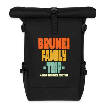 Brunei Family Trip Urlaub - Rolltop Rucksack - Schwarz - Vorne