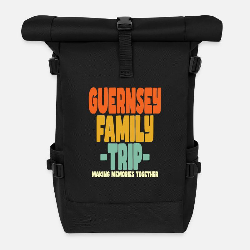Guernsey Family Trip Holidays - Roll Top Backpack - black