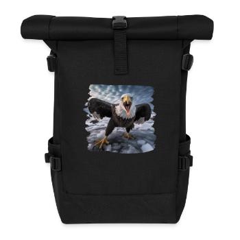 Aulne pygargue à tête blanche oiseau aigle pierre - Sac à dos roll top - noir - Devant