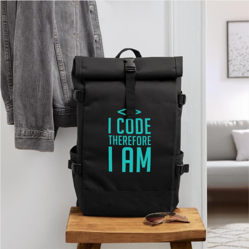 Programmer Developer Coder Code Roll Top Backpack