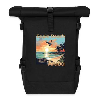 Sommerspaß auf Aruba: Entspannung am Eagle Beach - Rolltop Rucksack - Schwarz - Vorne