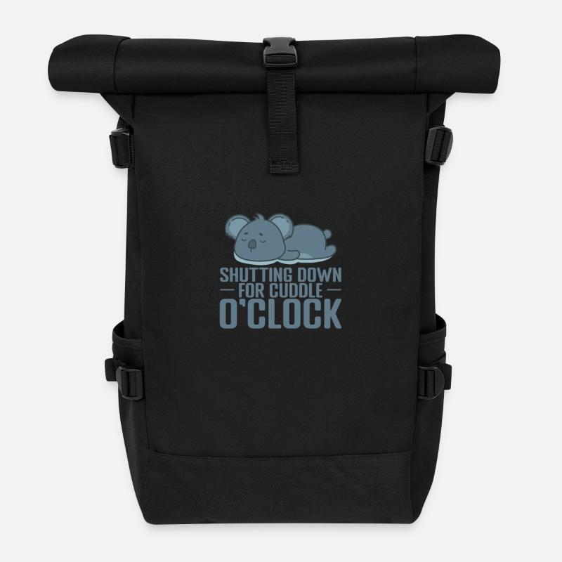 Shutting down for cuddle o'Clock Pyjama - Roll Top Backpack - black