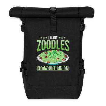 Zoodles Zucchini Pasta Saying - Roll Top Backpack - black - Front