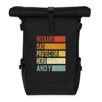 Andy Name Dad Gift - Roll Top Backpack - black - Front