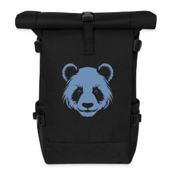 Portrait de tête de silhouette de panda - Sac à dos roll top - noir - Devant