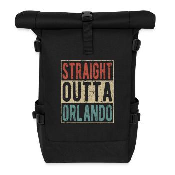 Straight outta Orlando - Roll Top Backpack - black - Front