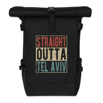 Straight outta Tel Aviv - Roll Top Backpack - black - Front