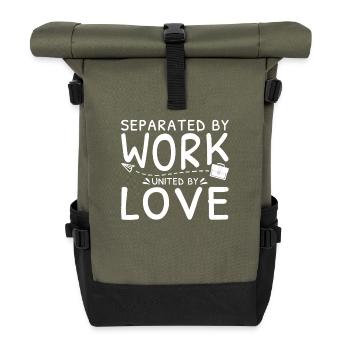 Long Distance Family Separated By Work - Roll Top Backpack - olive/black - Front