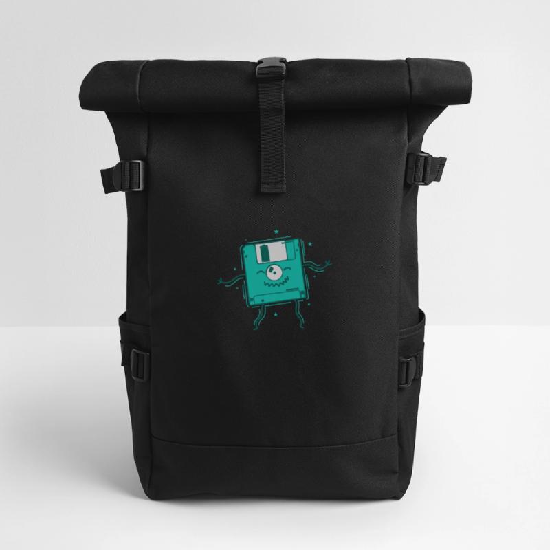 Floppy Disk Dances Retro Storage Module Disk Roll Top Backpack