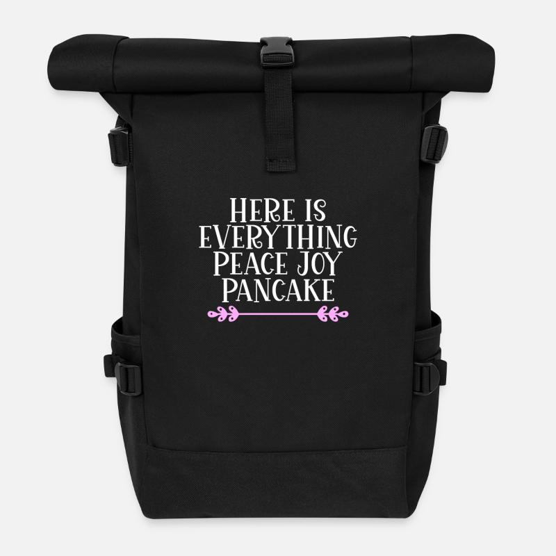 Here is everything Peace Joy Pancake Denglisch - Rolltop Rucksack - Schwarz