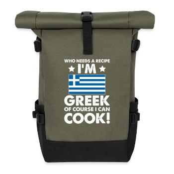 Greek Cuisine Cook Chef I´m Greek Of Course I - Roll Top Backpack - olive/black - Front