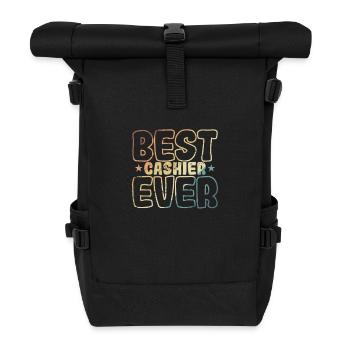Best Cashier Ever Supermarket Profession Salesperson - Roll Top Backpack - black - Front