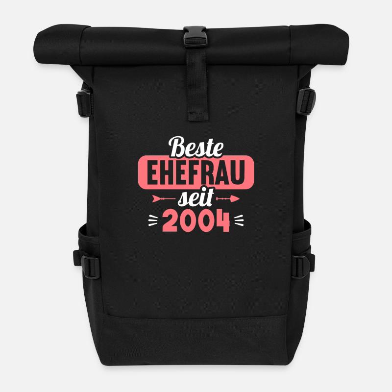 Beste Ehefrau seit 2004 20.Hochzeitstag - Rolltop Rucksack - Schwarz