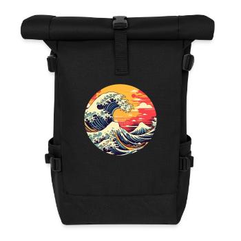 Große Welle La Grande Vague Kanagawa - Sac à dos roll top - noir - Devant