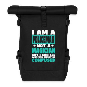 Polizist - Rolltop Rucksack - Schwarz - Vorne