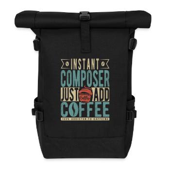 Instant Composer Just Add Coffee - Roll Top Backpack - black - Front