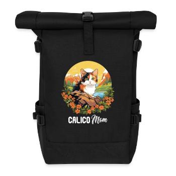Chat calicot Chat porte-bonheur - Sac à dos roll top - noir - Devant