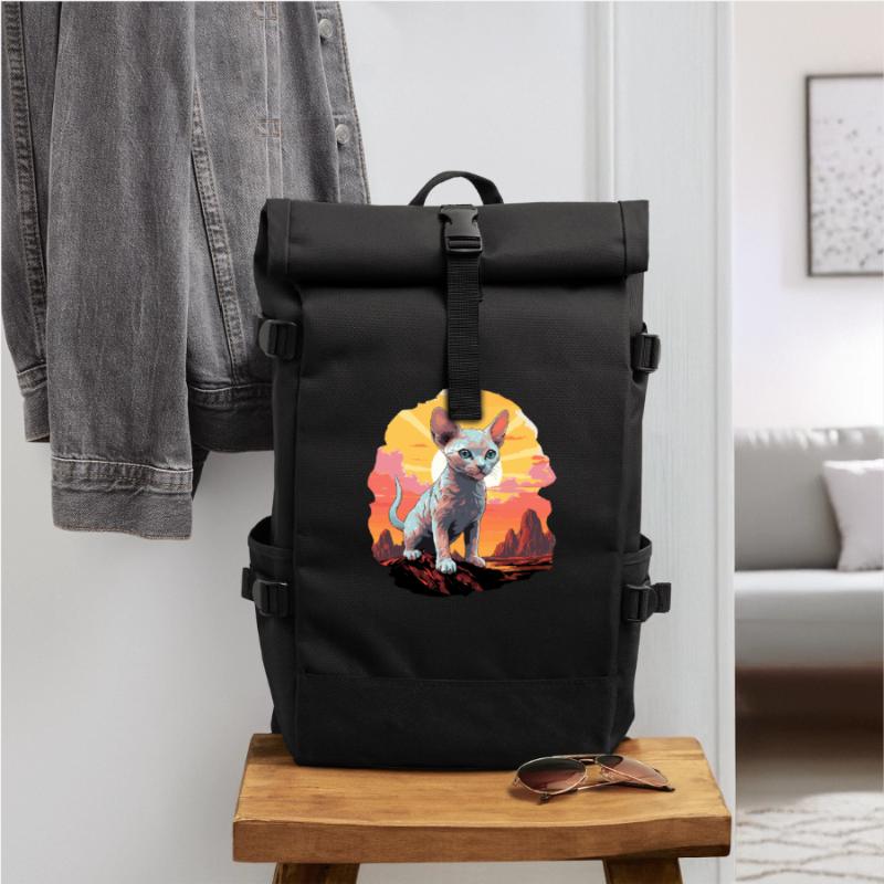 Devon Rex Kätzchen Devon Rex Katze Rolltop Rucksack