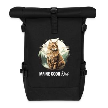 Maine Coon Kätzchen Maine Coon Katze - Rolltop Rucksack - Schwarz - Vorne