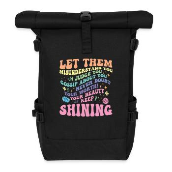 Laissez-les parler et briller - Sac à dos roll top - noir - Devant