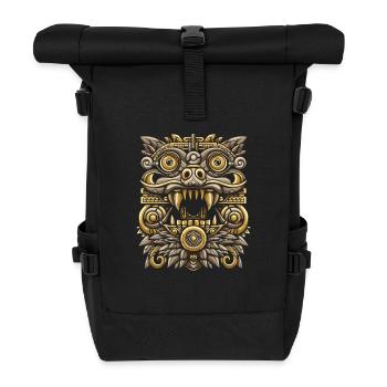 Mayan God Maya Mythology Chaac Masks Design - Roll Top Backpack - black - Front