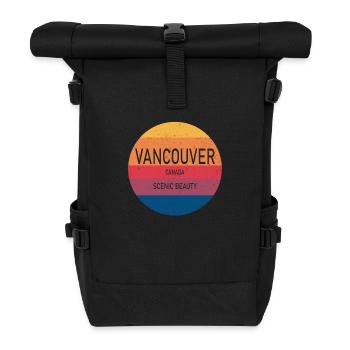 Vancouver, Canada, Beauté pittoresque, Souvenir - Sac à dos roll top - noir - Devant