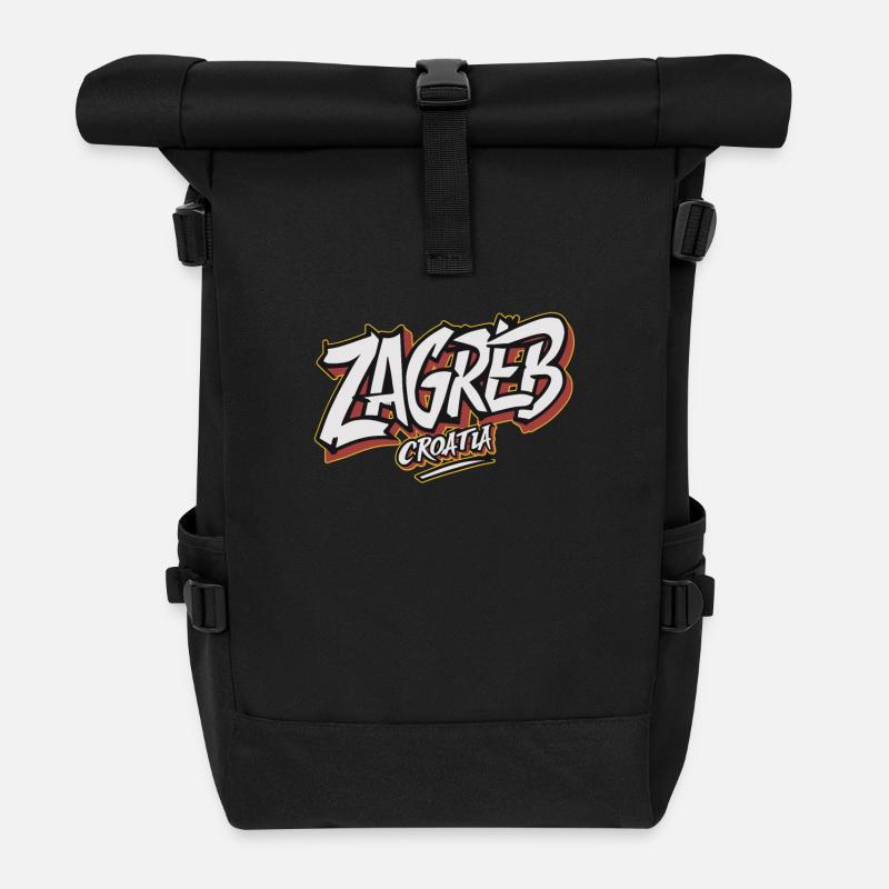 Zagreb Croatia Souvenir - Rolltop Rucksack - Schwarz