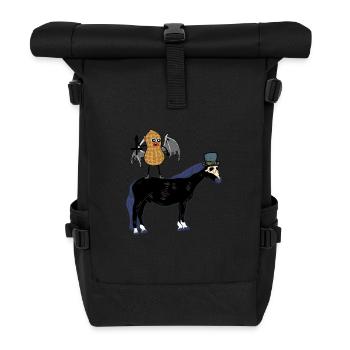 Halloween Vampire Peanut Horse Horse Nut - Roll Top Backpack - black - Front
