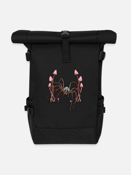 Spinne Spinnen abhängen Hängematte Spinnennetz - Rolltop Rucksack - Schwarz