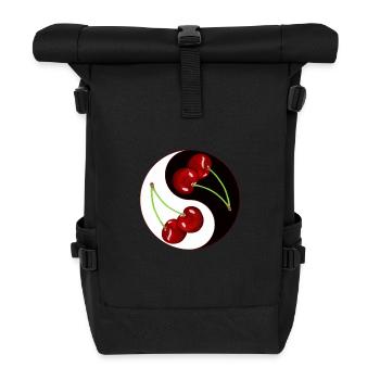 Rockabilly Kirsche Kirschen Obst Asien - Rolltop Rucksack - Schwarz - Vorne