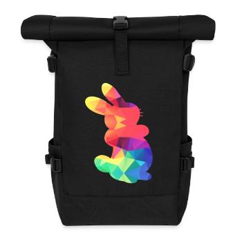 Buntes Häschen - Rolltop Rucksack - Schwarz - Vorne