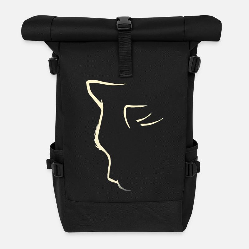 Cat silhouette I cat t shirt - Roll Top Backpack - black