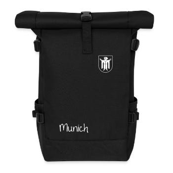 Munich München Wappen - Rolltop Rucksack - Schwarz - Vorne