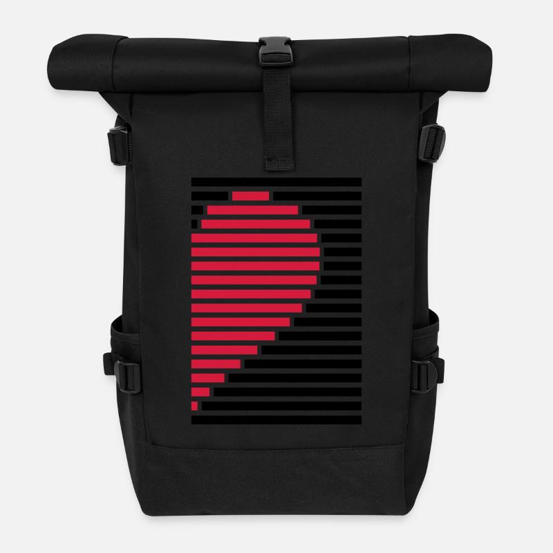 Herz Partnershirt rechts - Rolltop Rucksack - Schwarz
