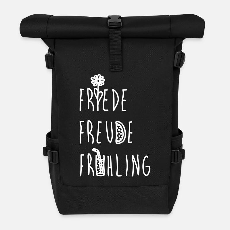 Friede Freude Frühling - Rolltop Rucksack - Schwarz