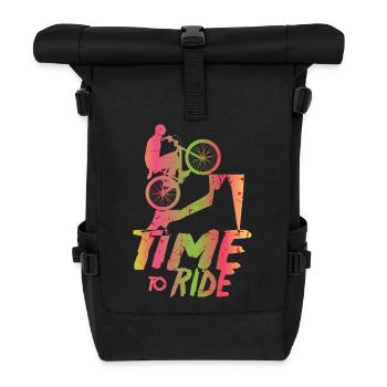 Mountain bikers - Roll Top Backpack - black - Front