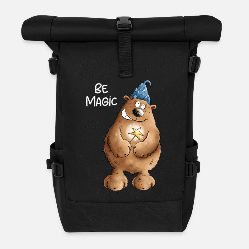Soyez magicien magique Ours I magicien - Sac à dos roll top - noir