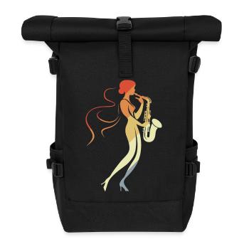 Saxophone Woman - Roll Top Backpack - black - Front