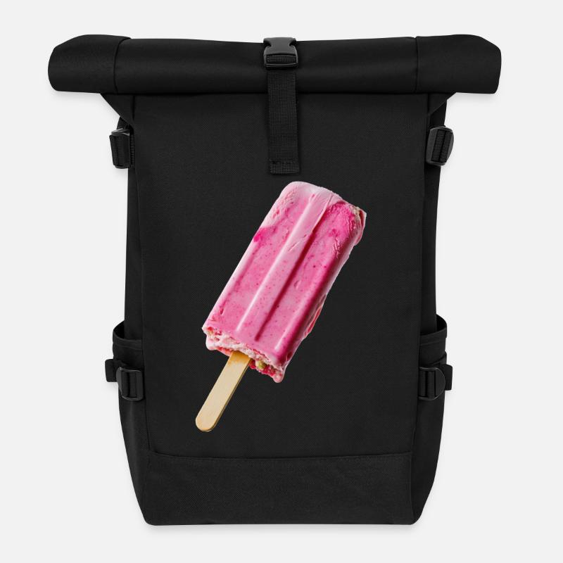 Pink cream at the STil - Roll Top Backpack - black