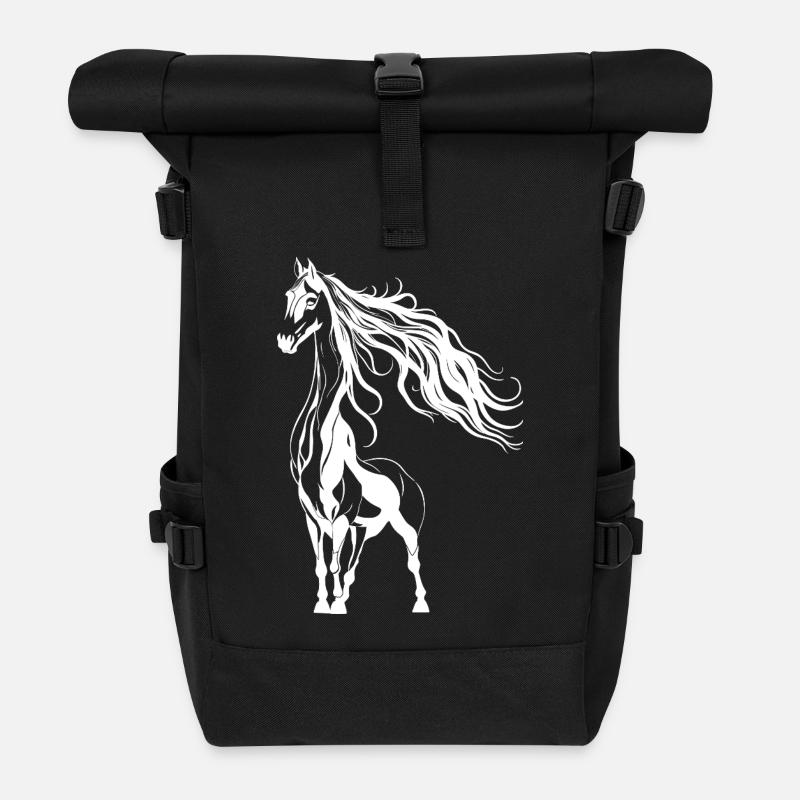 Mystic Horse - Rolltop Rucksack - Schwarz